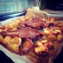 Ok and this is #lunchtime - #lamb #potatoes - #london