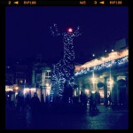 Rudolph! #rudolph #reindeer #christmas #london #londra #coventgarden #night #rednose #lights #photosofengland